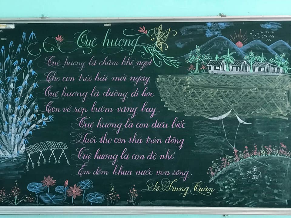 viet bang dep 2 1 - Ngưỡng mộ bài thi viết bảng đẹp của giáo viên trường Lâm Giang